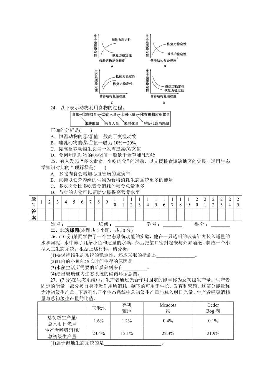 2016届人教版生态环境的保护单元测试.doc_第5页