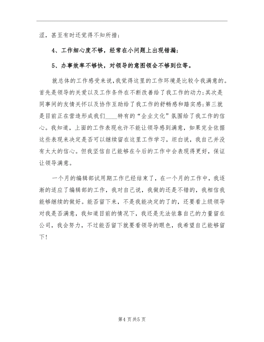 公司试用期员工个人工作总结_第4页