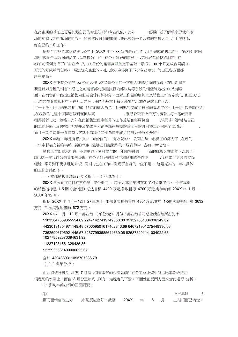 房地产销售经理工作总结_第2页