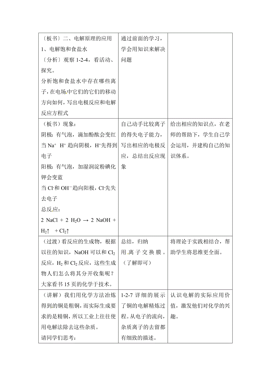 【名校精品】鲁科版高中化学选修四1.2电能转化为化学能——电解第二课时教案_第2页