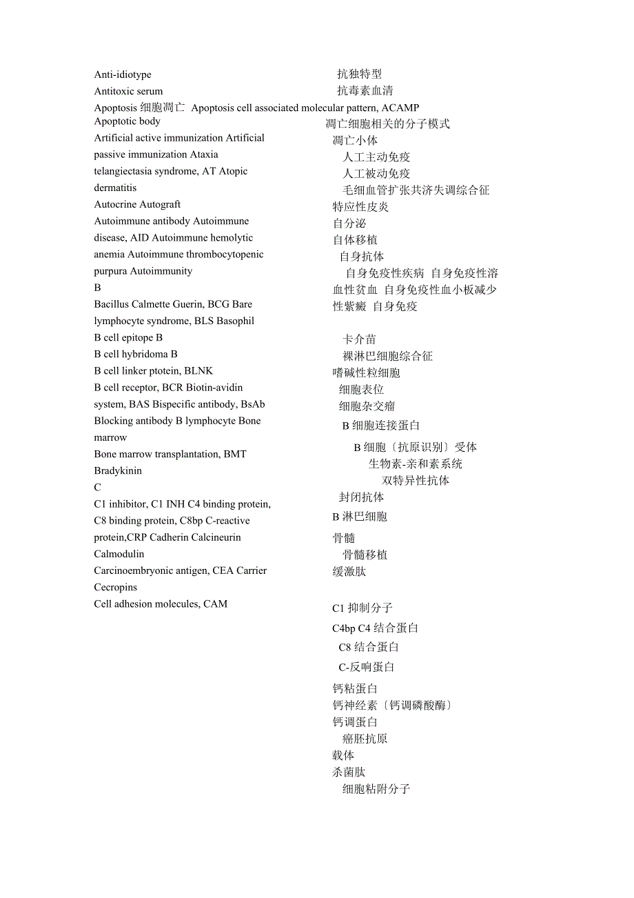 医学免疫学英文词汇_第2页