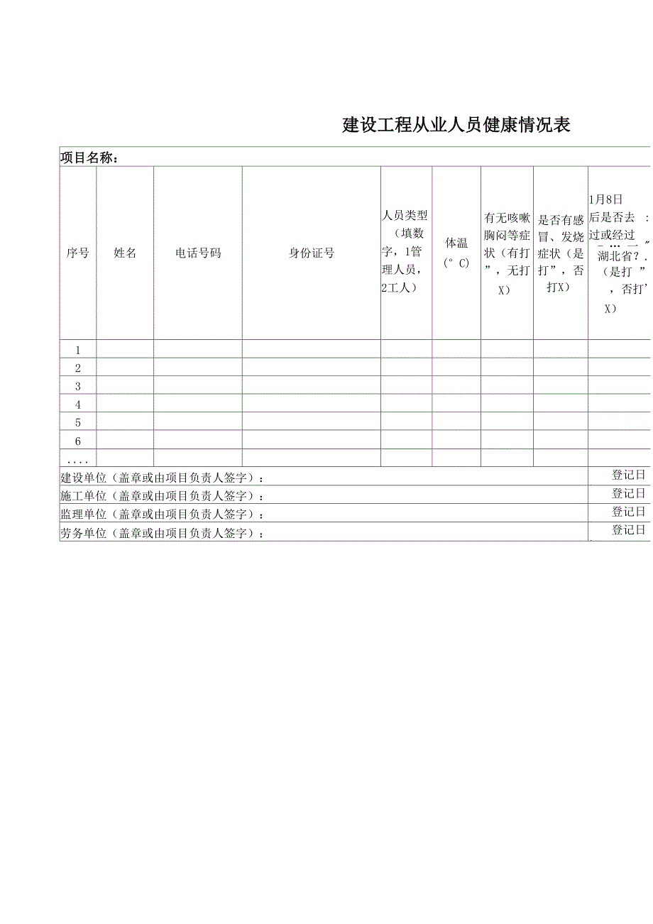 建设工程从业人员健康情况表_第1页