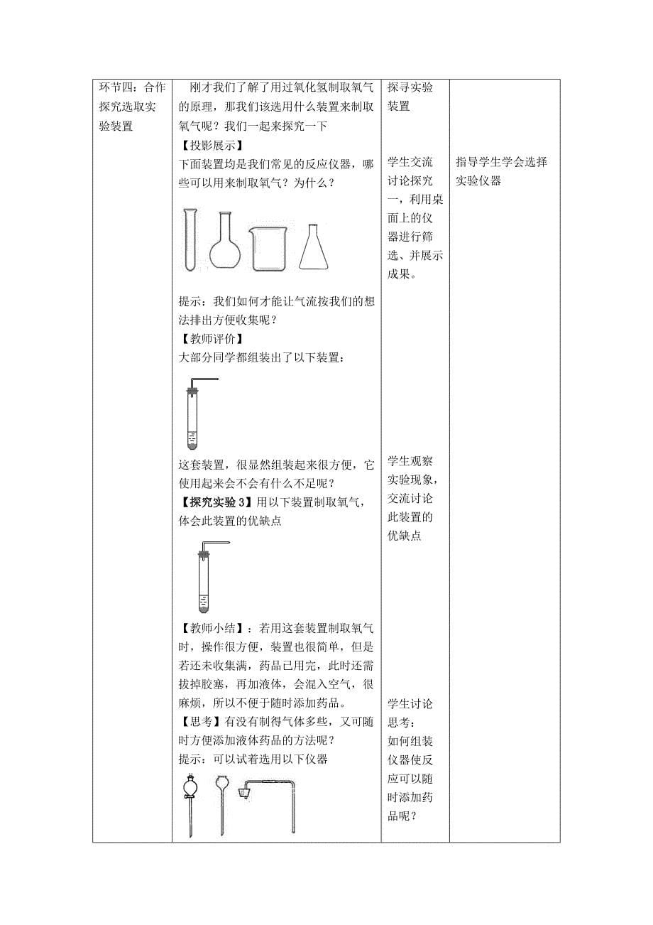 杨国琴《过氧化氢制取氧气》教学设计_第5页