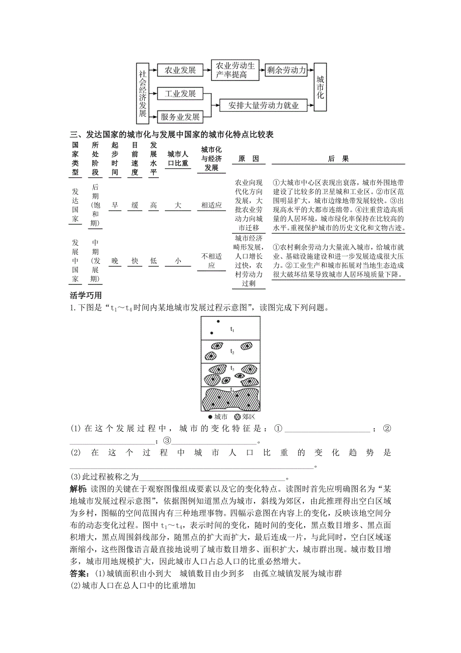 地理湘教版必修2学案：互动课堂 第二章 第二节　城市化过程与特点 Word版含解析_第2页