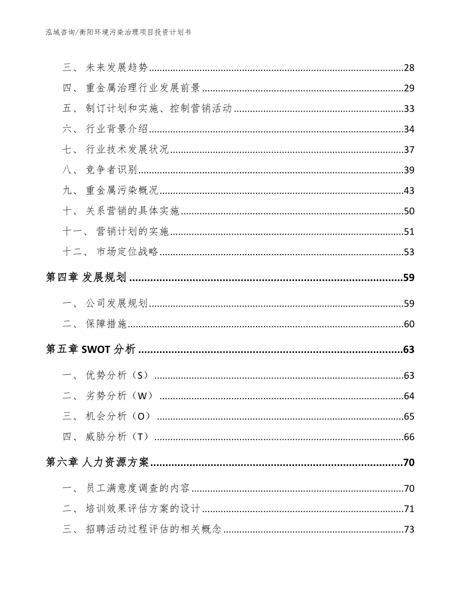 衡阳环境污染治理项目投资计划书_范文_第2页