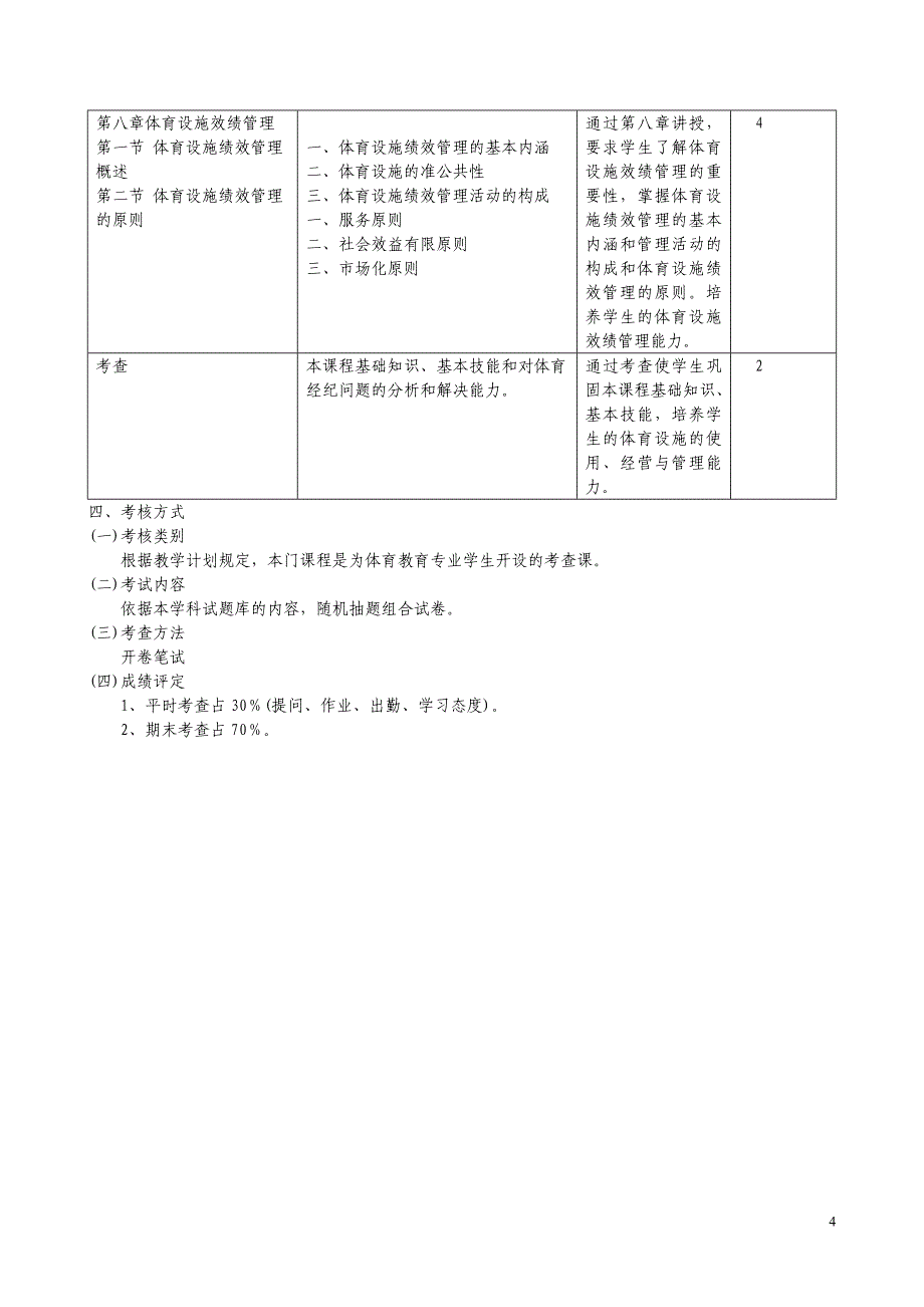 体育教育专业体育设施与管理_选修大纲.doc_第4页