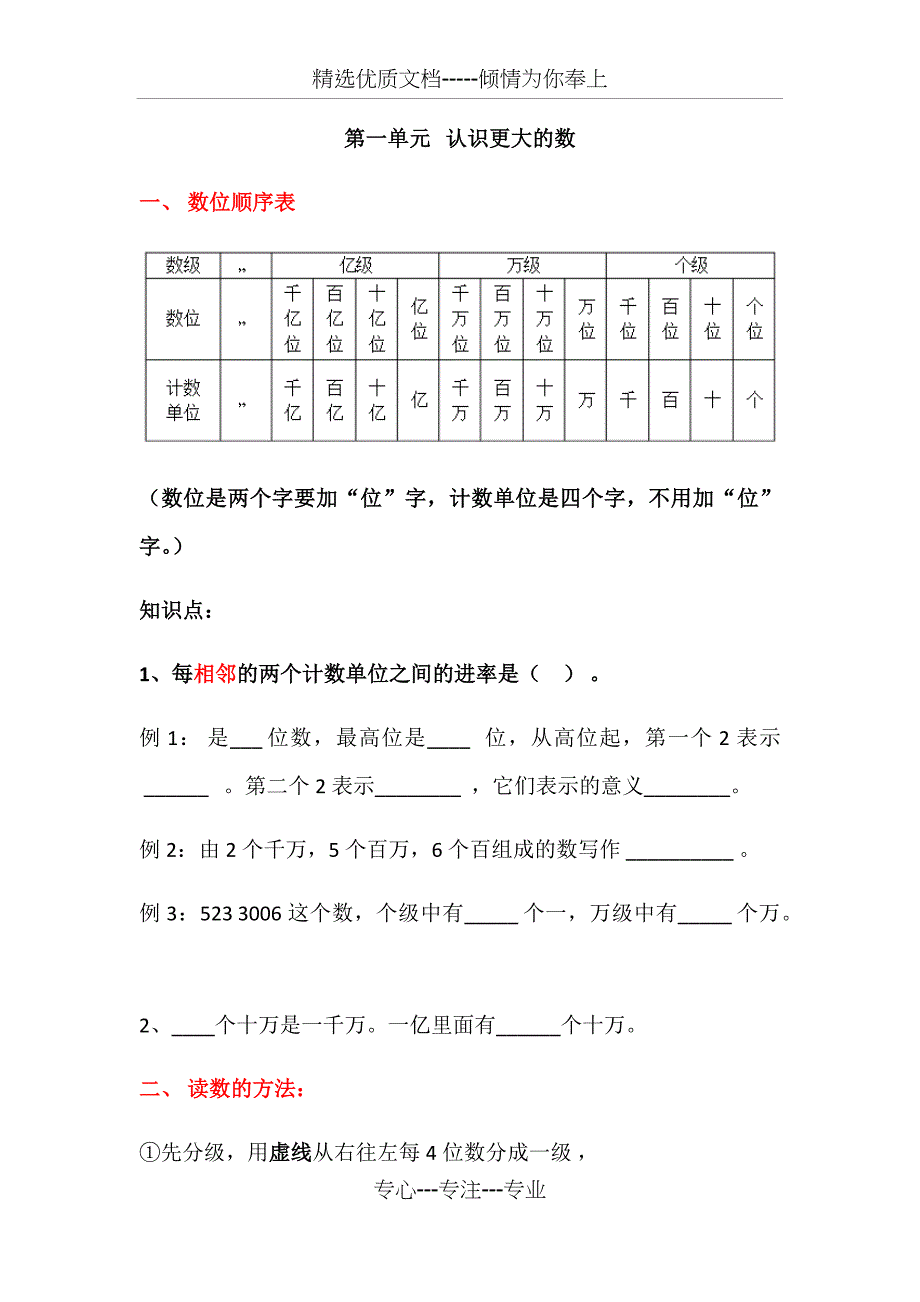 北师大版四年级数学上册期末复习知识点_第1页