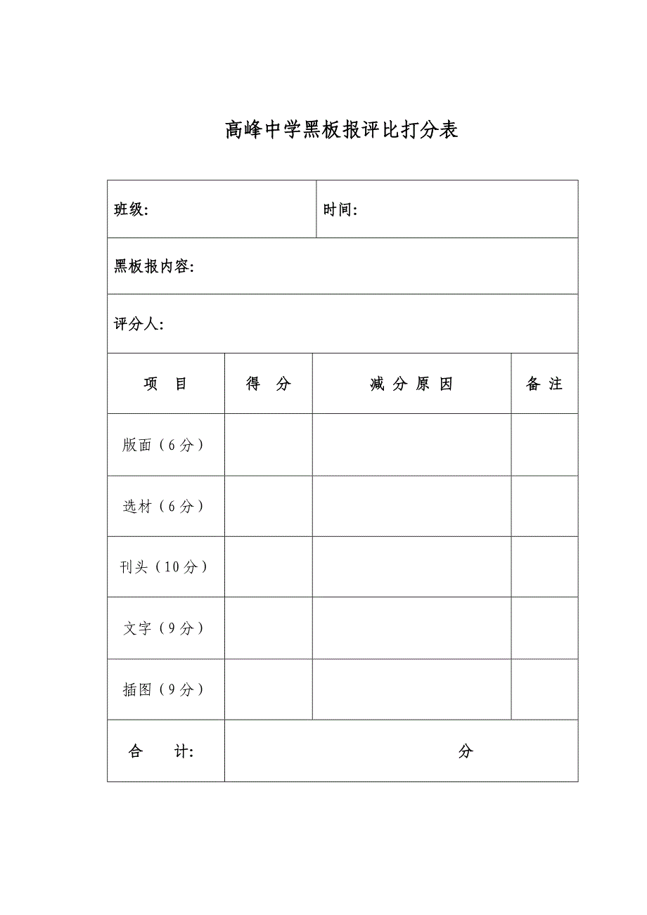 学校黑板报评比方案板报评比方案_第3页