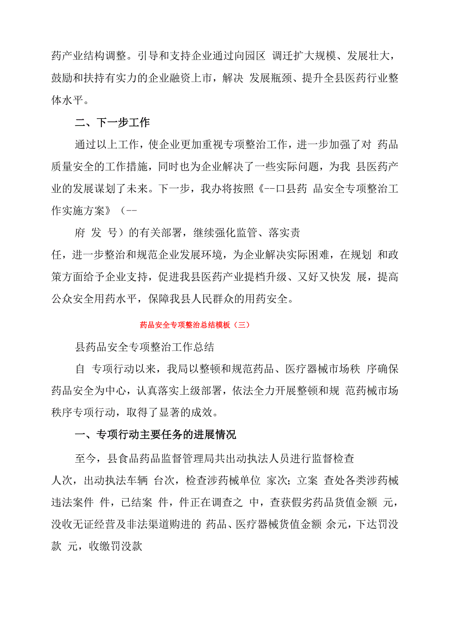 药品安全专项整治总结模板_第4页