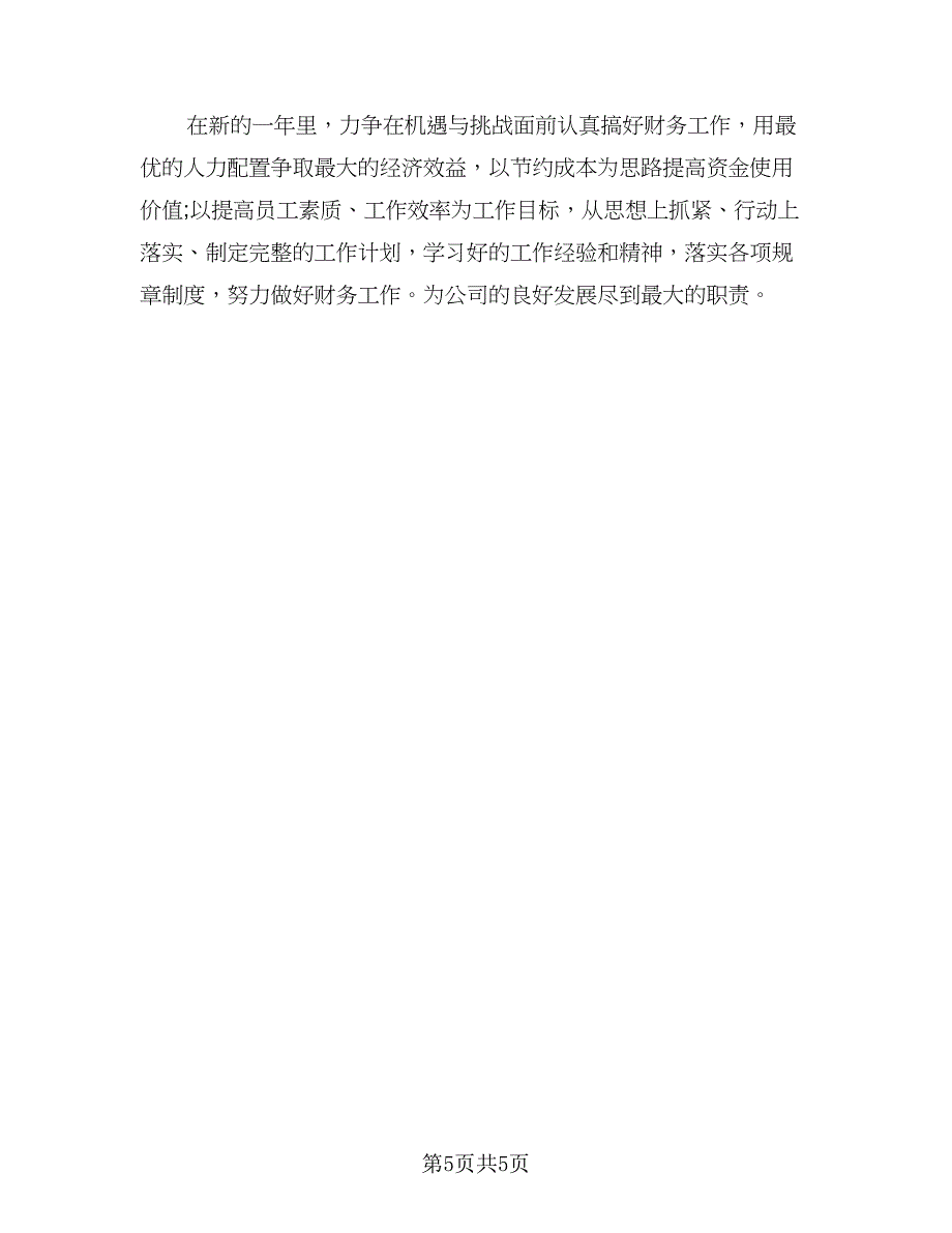 2023企业年度财务工作计划参考模板（二篇）_第5页