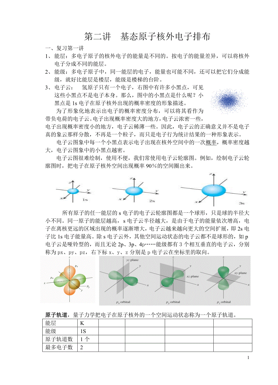 第二讲基态原子电子排布.doc_第1页