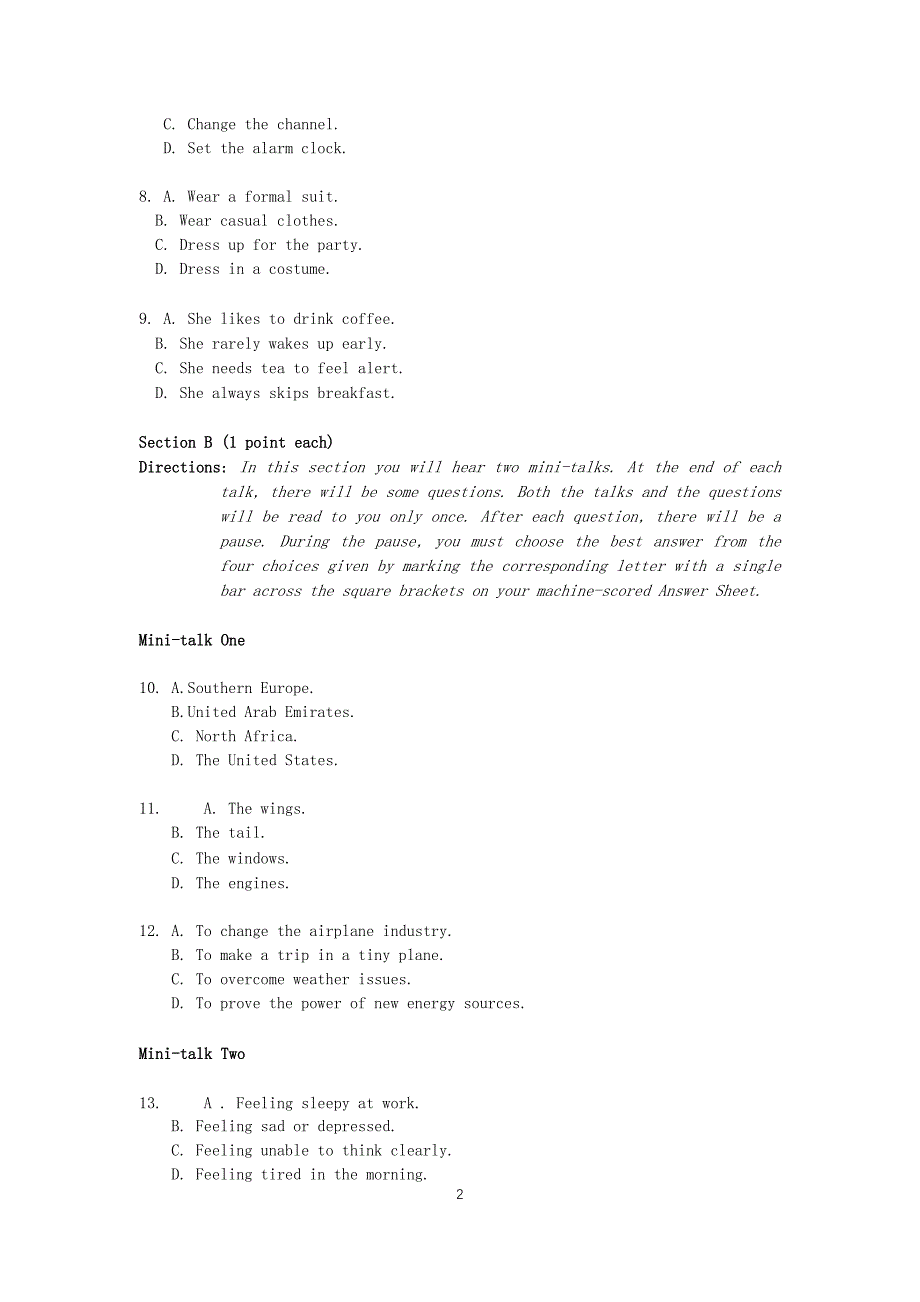 6月研究生英语学位课统考真题_第2页