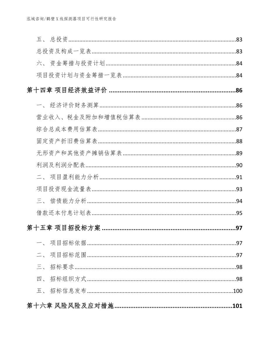 鹤壁X线探测器项目可行性研究报告【范文模板】_第5页