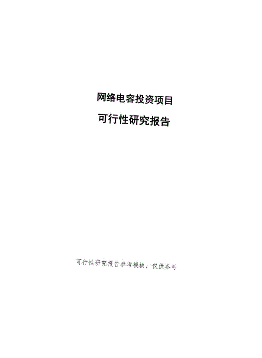 网络电容投资项目可行性研究报告重点难点分析_第1页