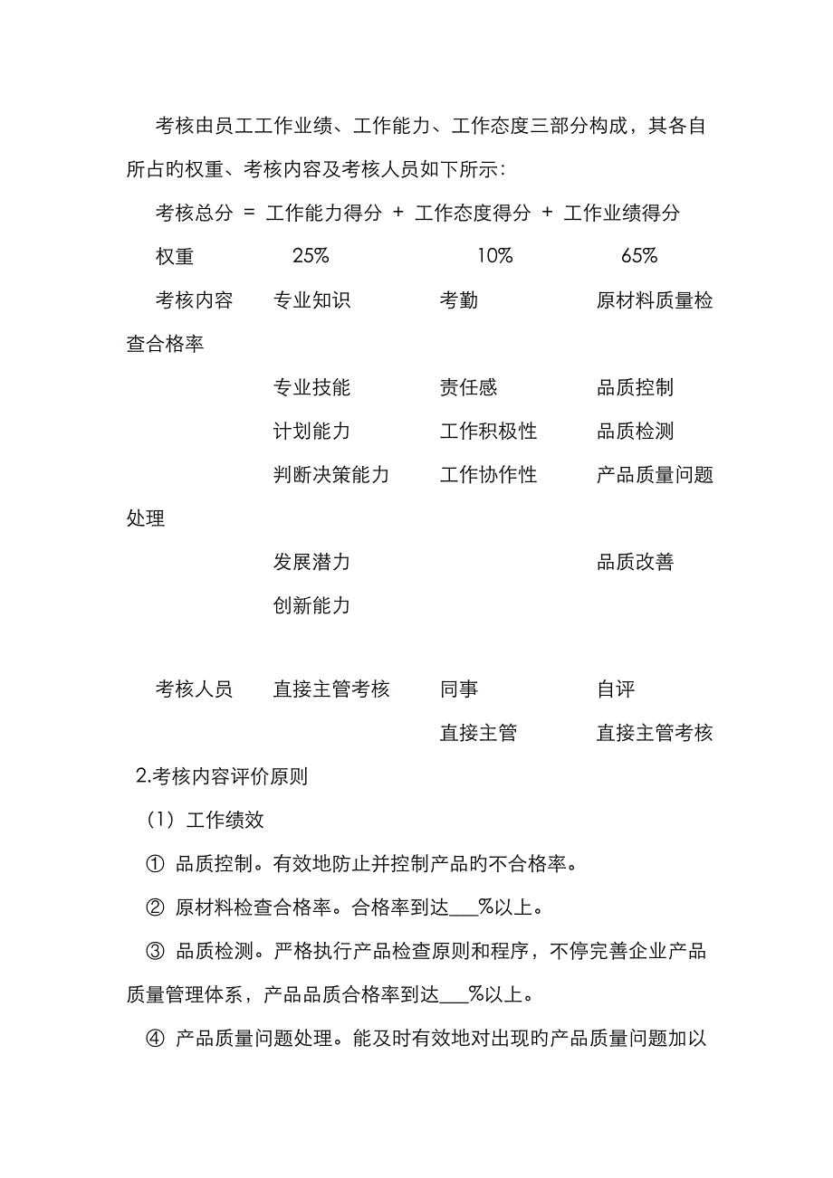 质检人员绩效考核实施方案_第2页