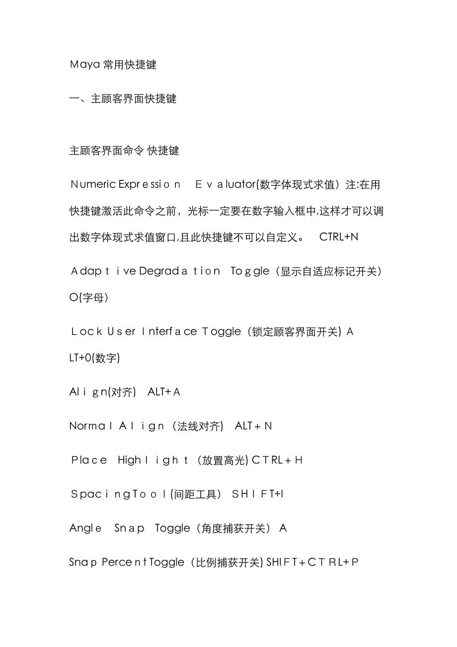 Maya常用快捷键_第1页