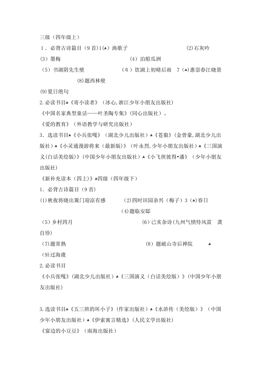 常熟市小学课外阅读推荐书目_第4页