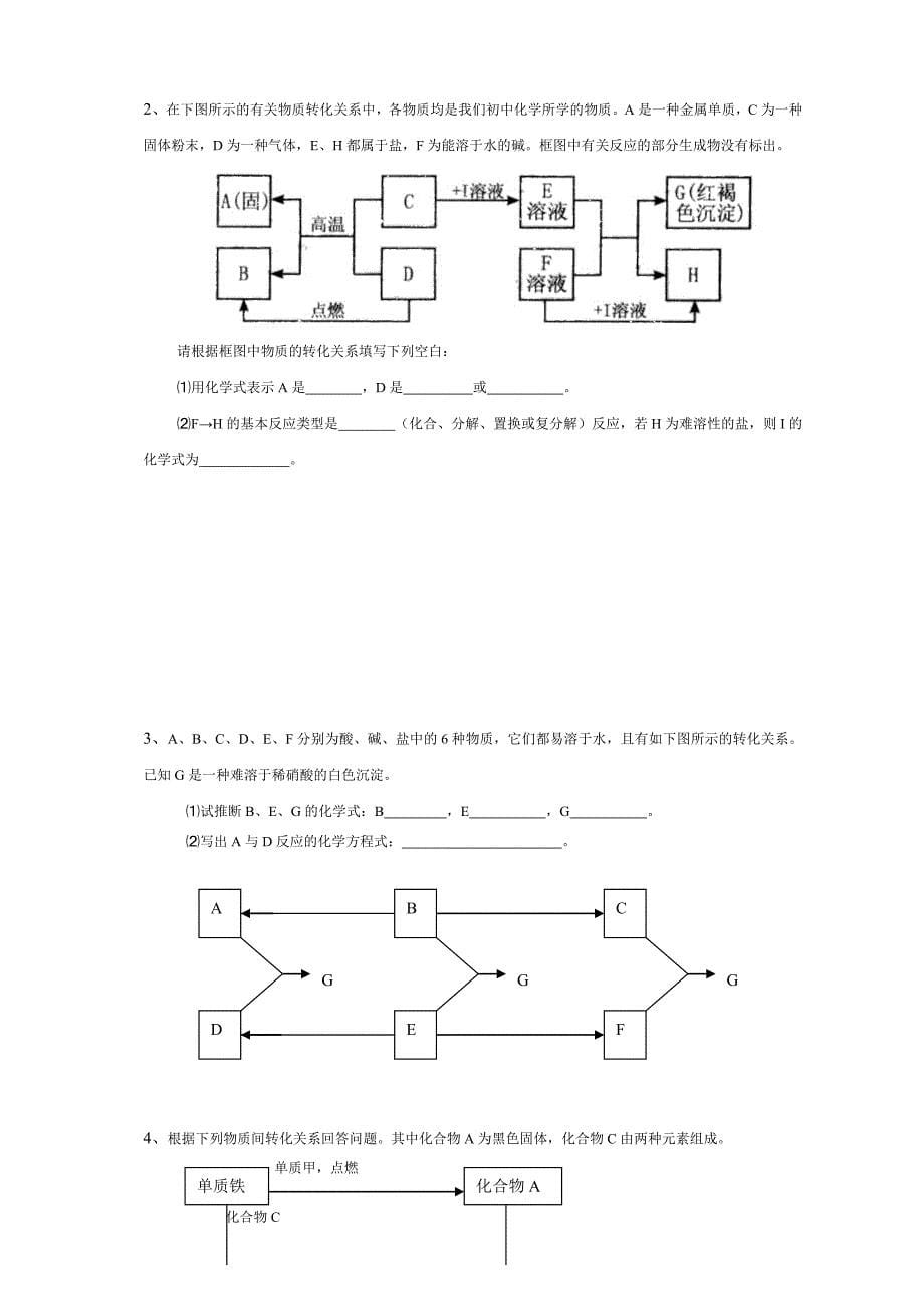 九年级化学复习专题-推断题_第5页