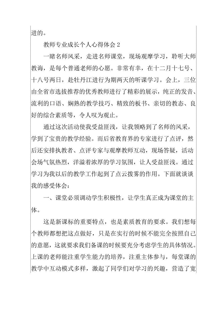 教师专业成长个人心得体会十篇_第5页