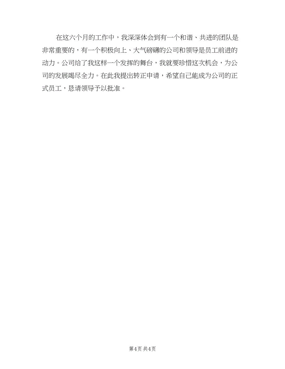 企业财务试用期转正工作总结与计划范本（二篇）_第4页