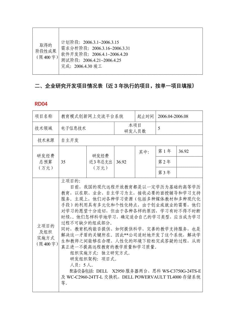 企业研究开发项目情况表案例1_第5页