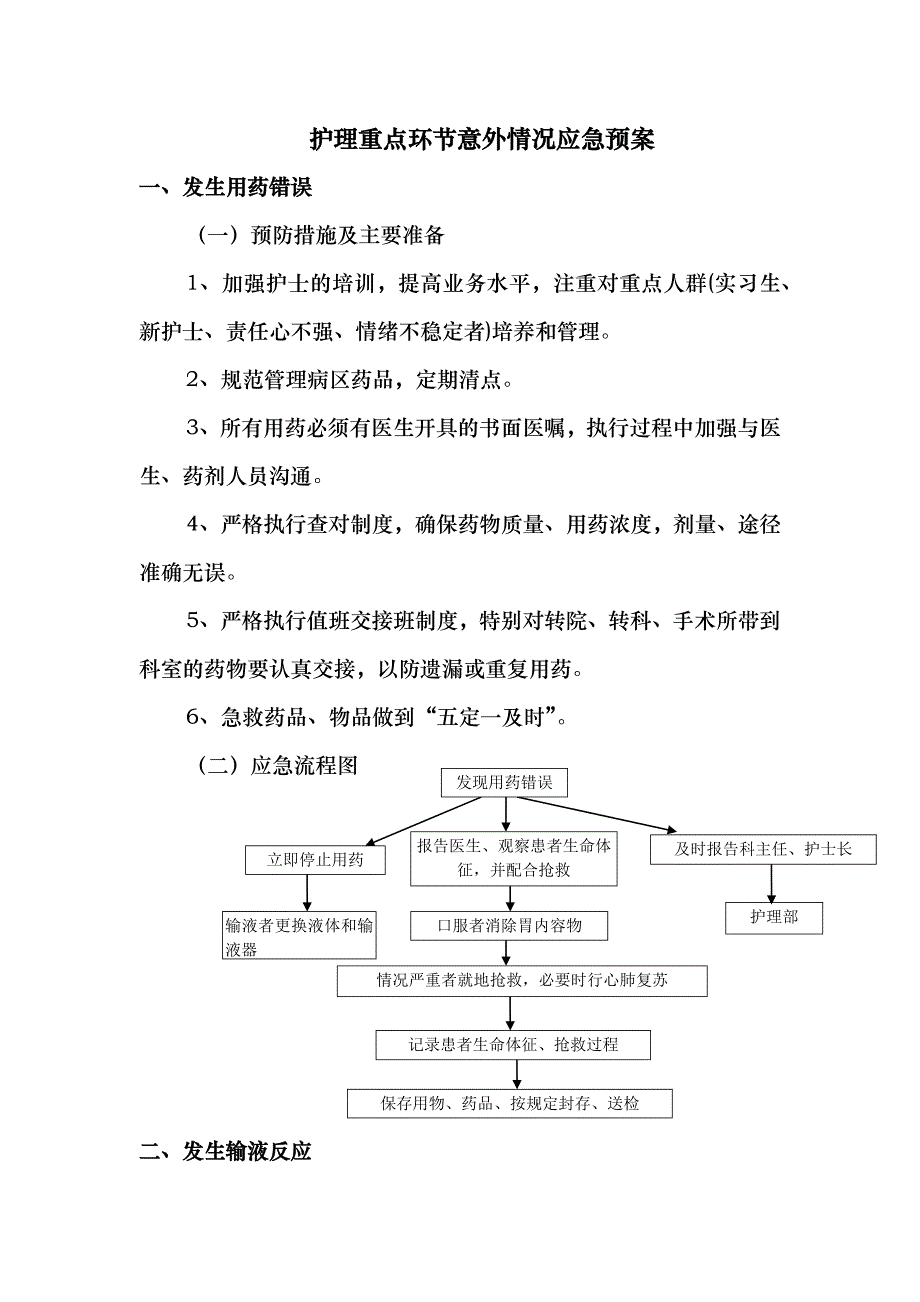 护理重点环节意外情况应急预案_第1页