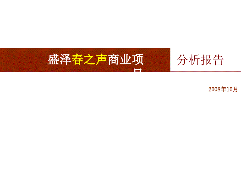 盛泽之声商业项目分析报告_第1页