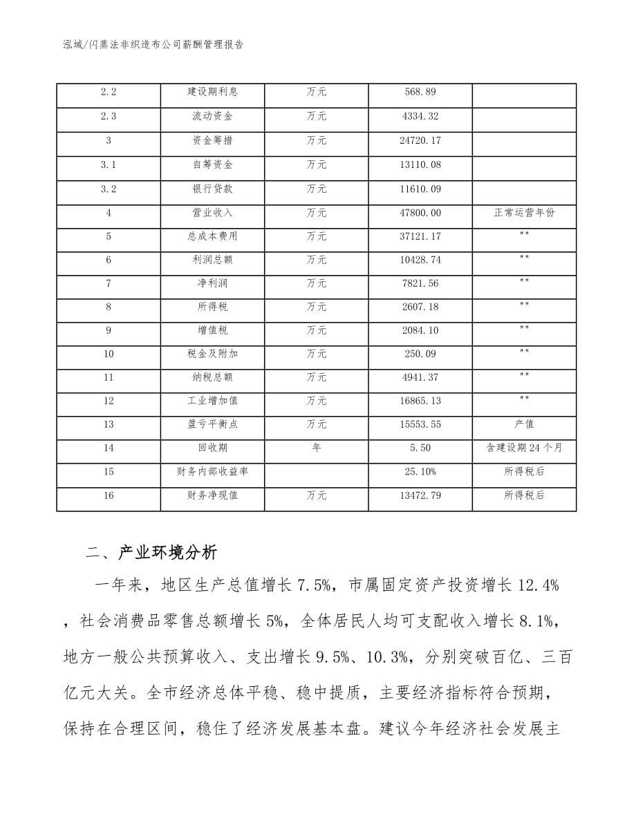 闪蒸法非织造布公司薪酬管理报告【参考】_第5页