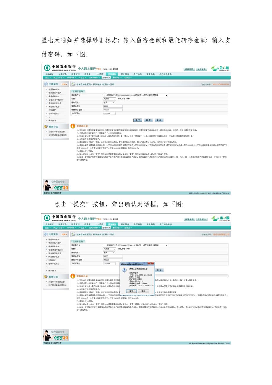 银行个人网上银行双利丰功能操作手册_第3页