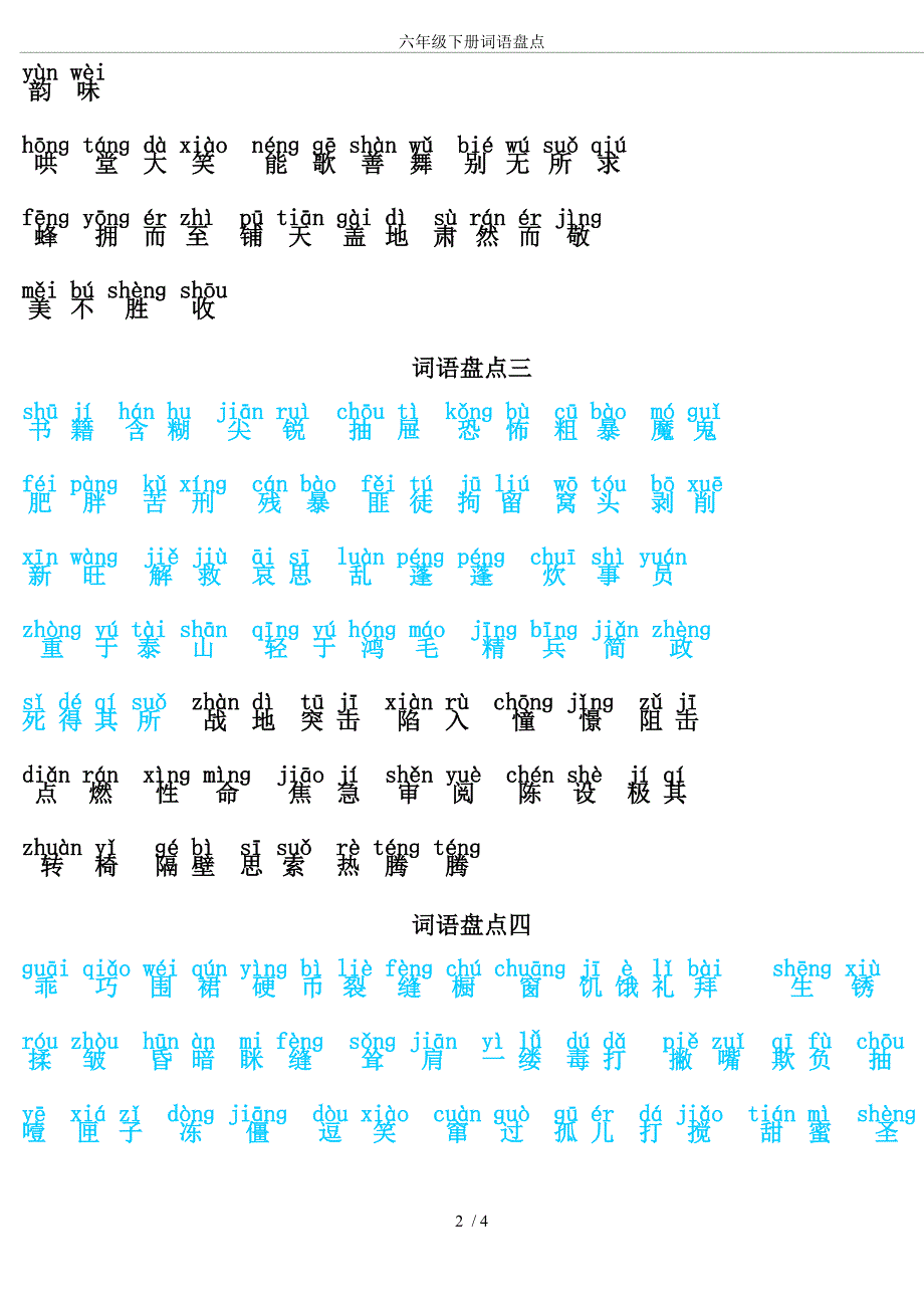 六年级下册词语盘点_第2页