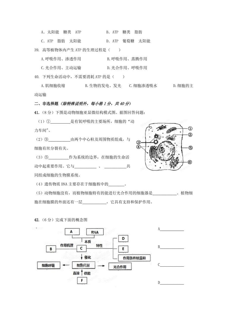 2019版高一生物12月月考试题 (I).doc_第5页