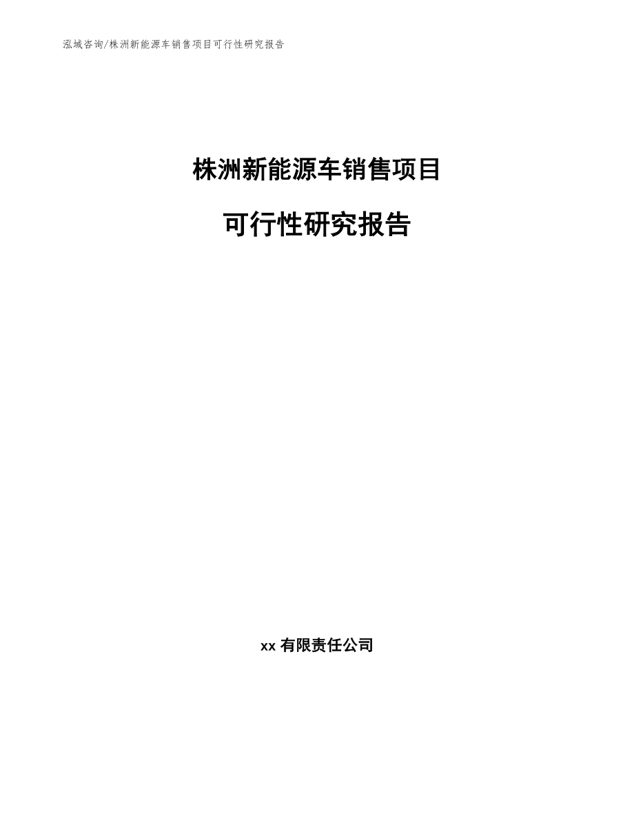 株洲新能源车销售项目可行性研究报告（范文参考）