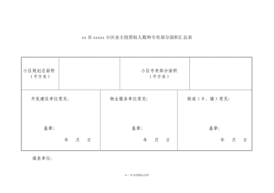 小区业主委员会的设立申请书全套资料_第4页