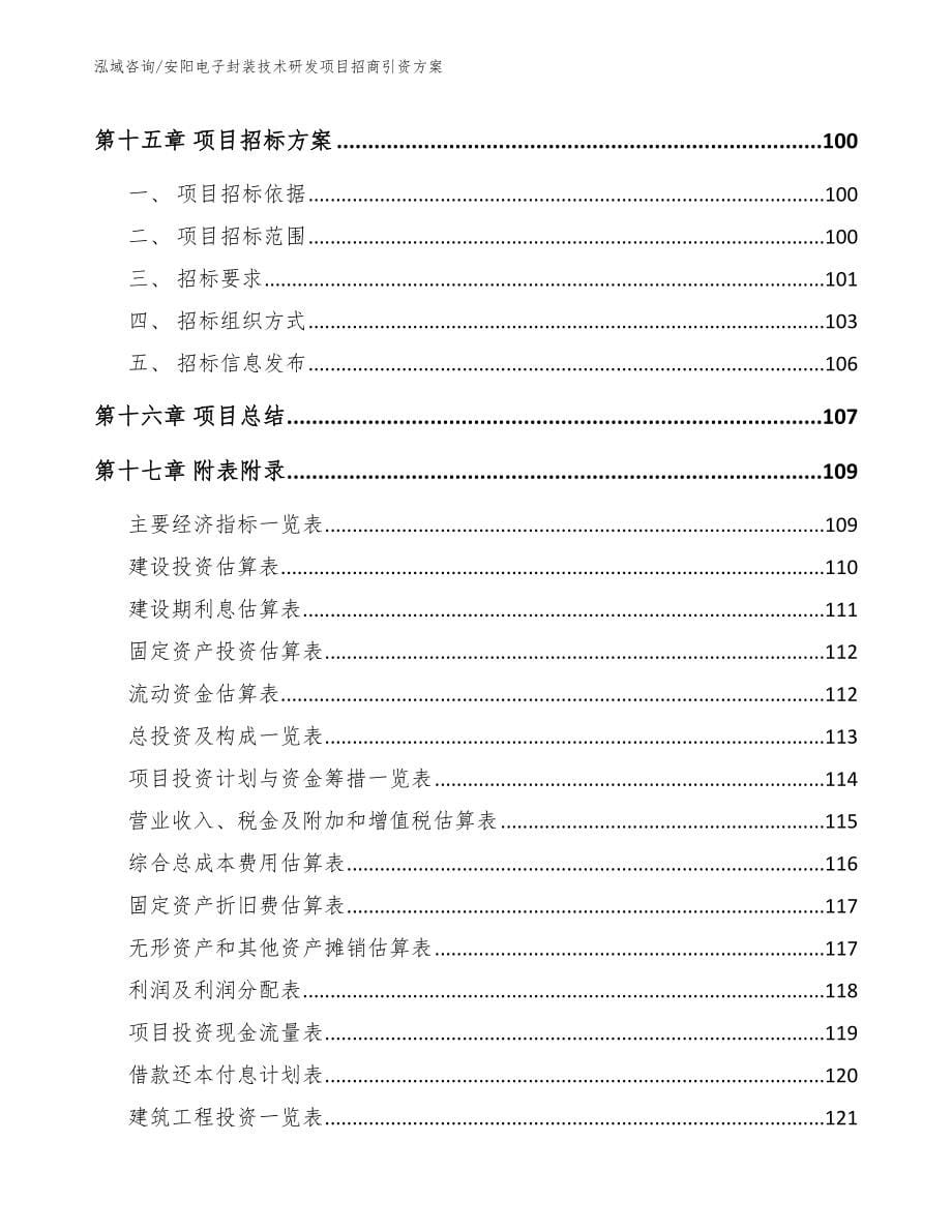 安阳电子封装技术研发项目招商引资方案（模板范文）_第5页