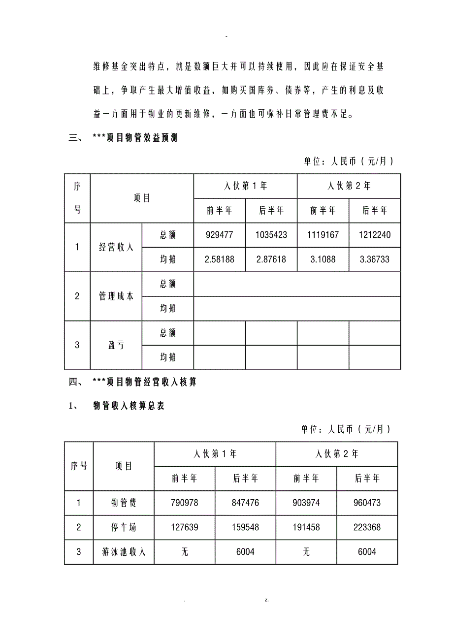 物业费用成本测算_第4页