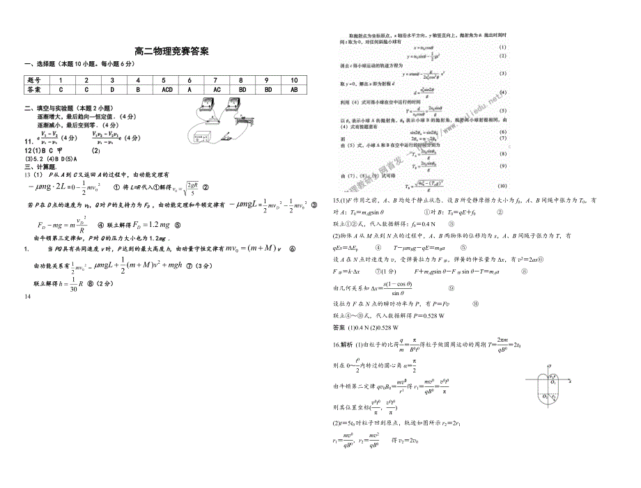 高二物理竞赛试题_第4页