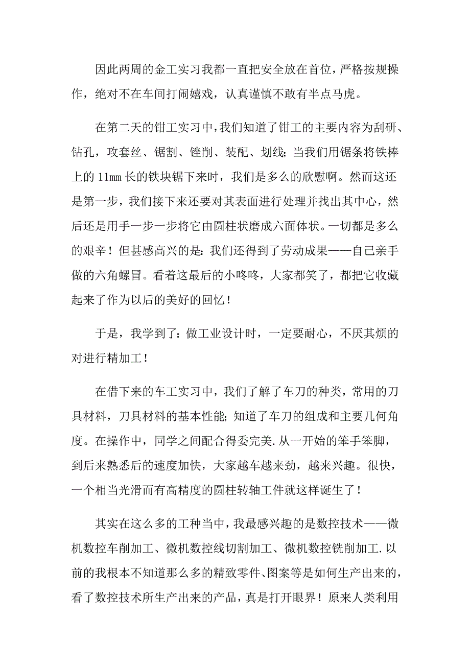 【实用】2022实践实习报告模板集锦六篇_第3页