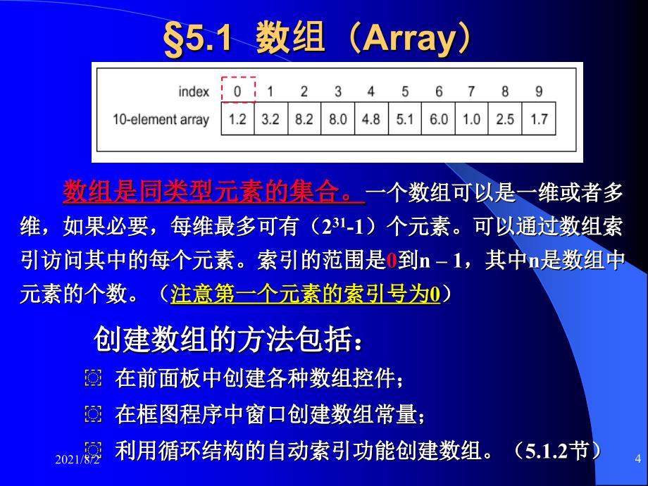 虚拟仪器设计第5章数组和簇幻灯片_第4页