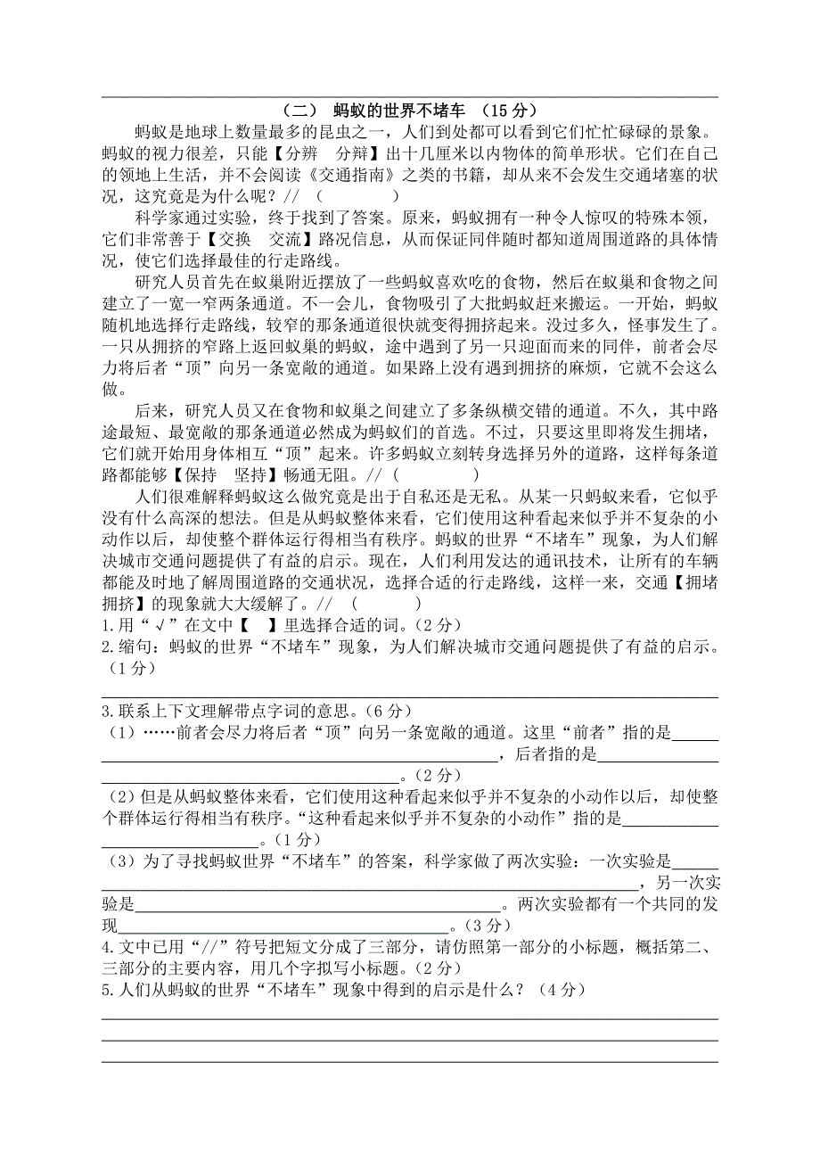 部编人教版语文六年级上册期中试卷(新审定教材)_第3页