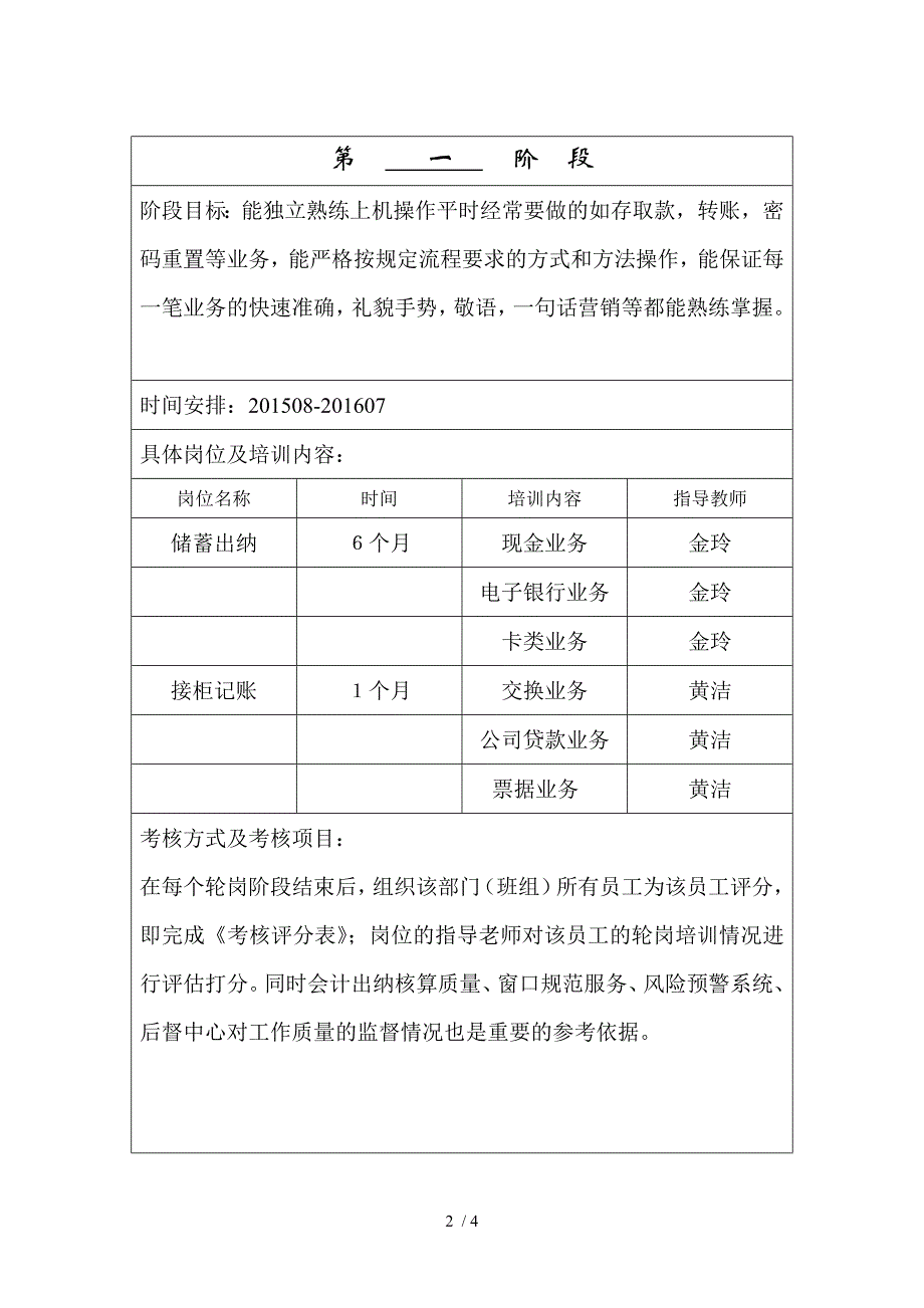 银行新进行大学生轮岗培训计划_第2页