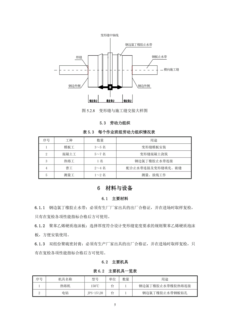 中埋式钢边氯丁橡胶止水带完全变形缝施工工法.doc_第5页