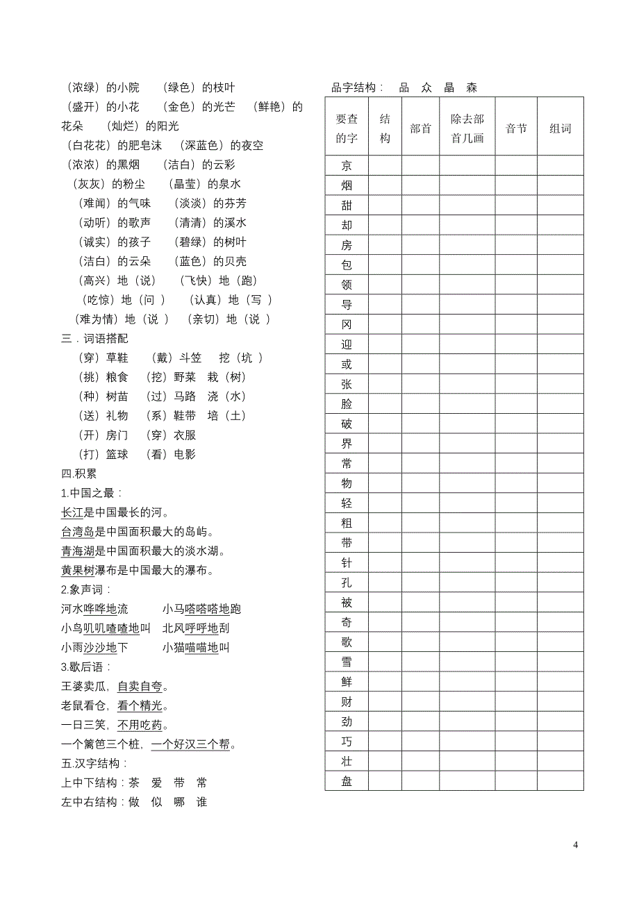 S版小学语文二年级上册复习资料_第4页