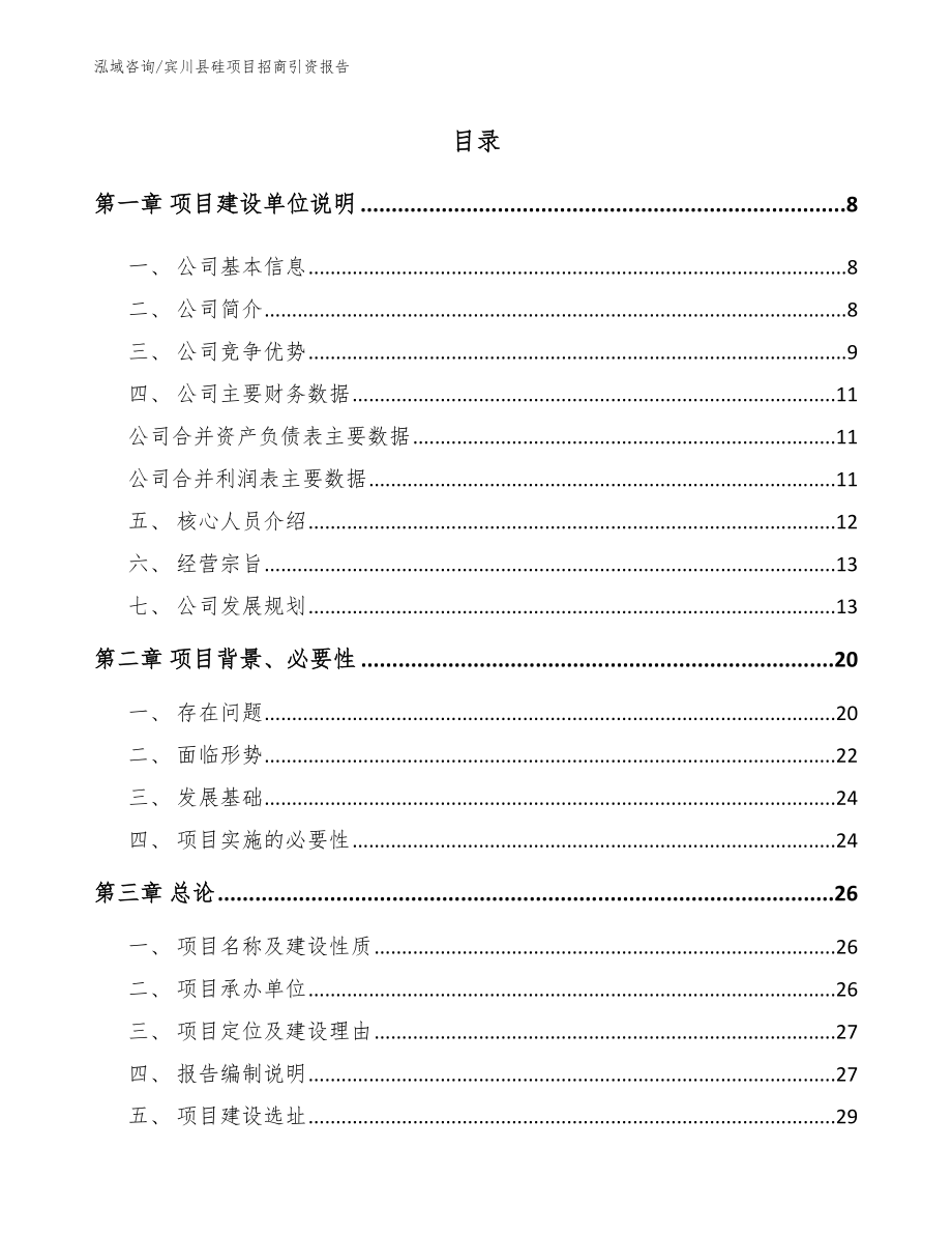 宾川县硅项目招商引资报告模板范文_第1页