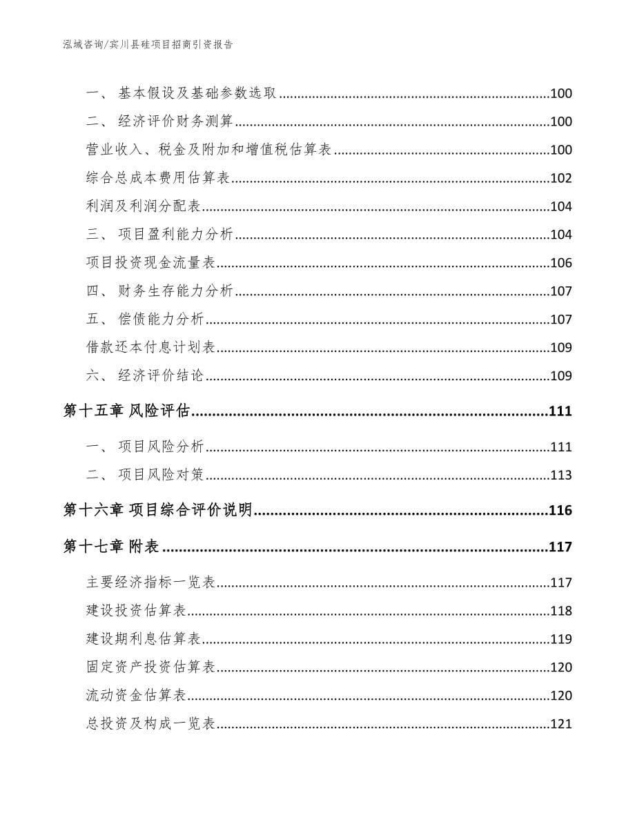宾川县硅项目招商引资报告模板范文_第5页