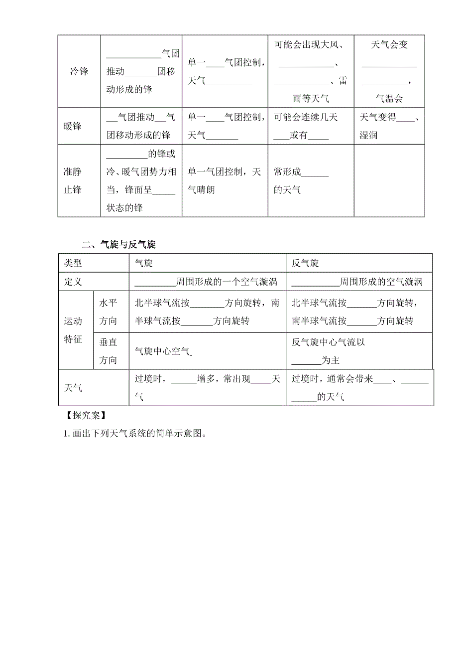 【最新】陕西省渭南市白水县仓颉中学中图版高中地理必修一：2.1大气的热状况与大气运动 1导学案 Word版_第2页