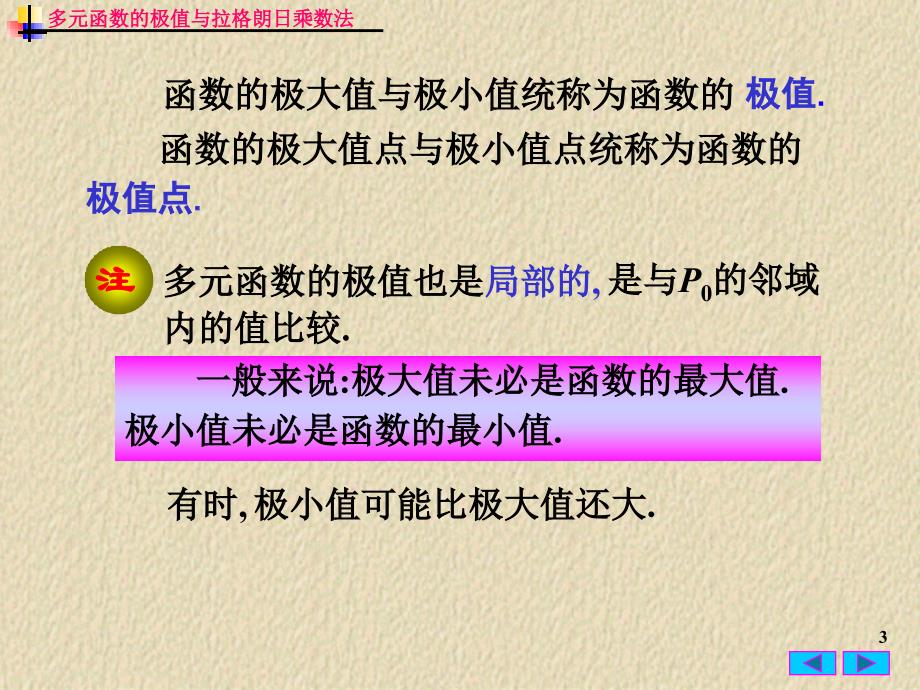 多元函数的极值与拉格朗日乘数法ppt课件_第3页