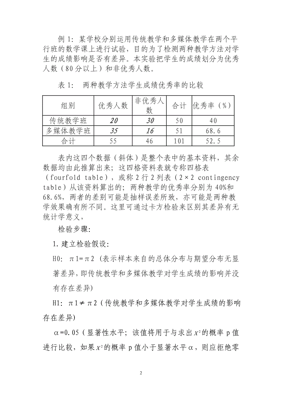 卡方检验及校正卡方检验的计算_第2页