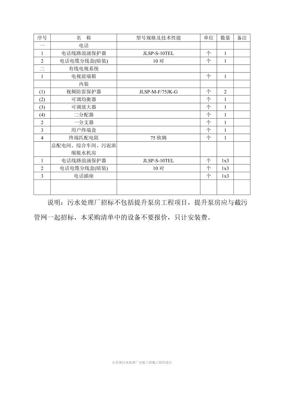 山东污水处理厂安装工程施工组织设计_第5页