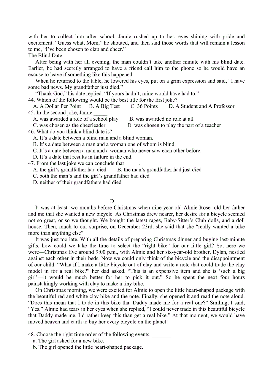 牛津高二Module6 Unit1测试题_第4页