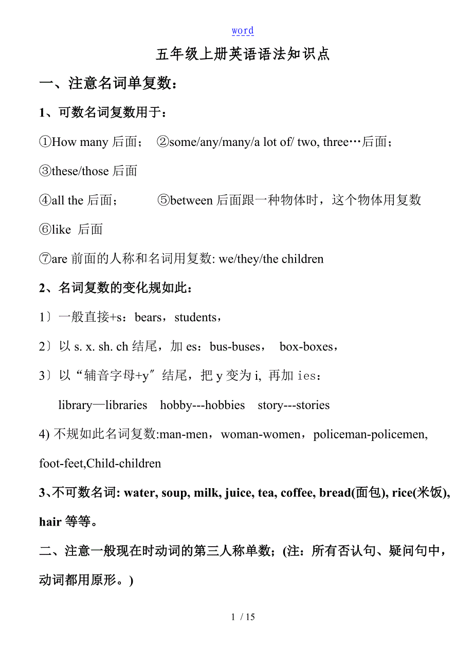 译林版五年级上册英语语法知识点_第1页
